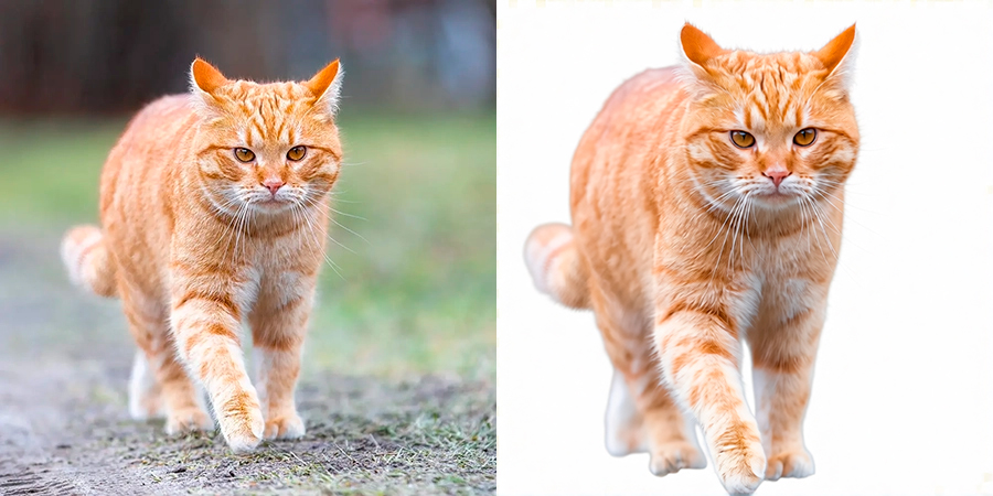Убрать фон с фото кота