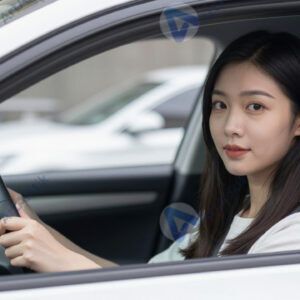 Портрет за рулём машины