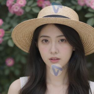 Портрет в саду среди роз