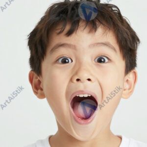 Ребёнок с широко открытым ртом и глазами