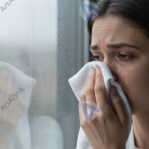 Женщина вытирает слёзу