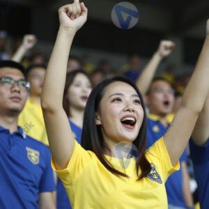 Фанат на стадионе