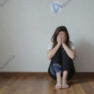 Женщина одна в пустой комнате