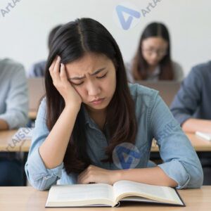 Слушатель на скучной лекции