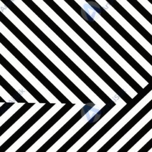 Чёрно‑белые диагональные полосы создают оптическую иллюзию.