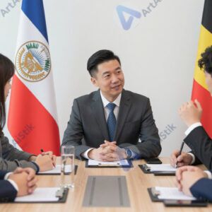 Взрослые за столом переговоров.