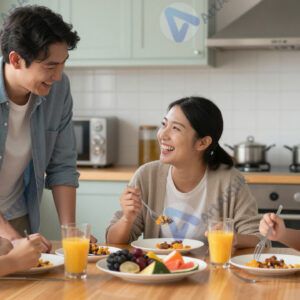 Семья за завтраком