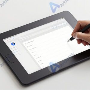 Дизайнер за графическим планшетом