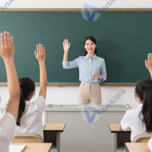 Учитель объясняет у доски