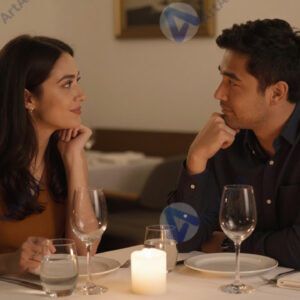 Пара на свидании в ресторане