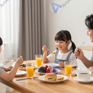 Семья за завтраком