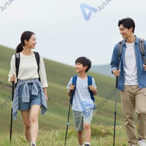 Родители с детьми на природе