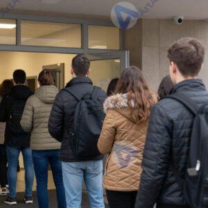 Очередь у входа в концертный зал