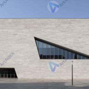 Музей современного искусства с асимметричным фасадом.