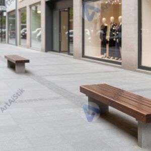 Пешеходная зона с плиткой