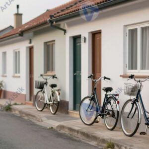 Тихая улочка с велосипедами