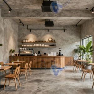 Кофейня с высоким потолком