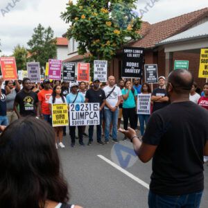 Сцена уличного митинга