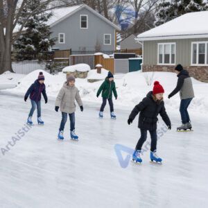 Уличный лёд зимой
