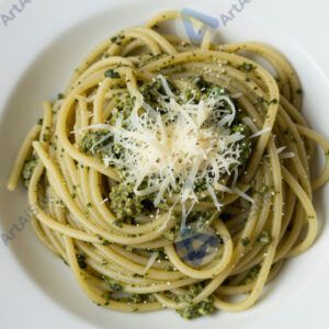 Тарелка пасты с песто