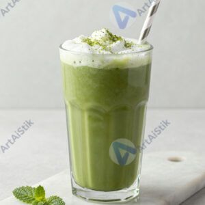 Матча‑смузи в высоком стакане