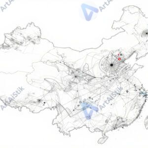 Ломаные линии образуют абстрактную геометрическую карту.