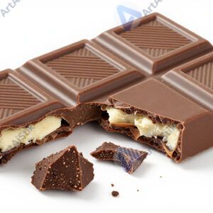 Кусочки горького и молочного шоколада вперемешку.