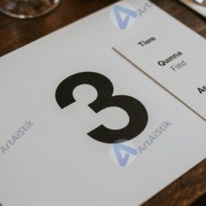 Стол с номерком и карточками с именами гостей.