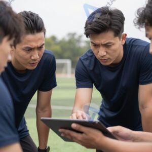 Футболисты обсуждают тактику