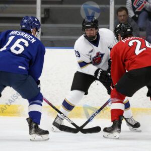 Хоккеисты борются у борта