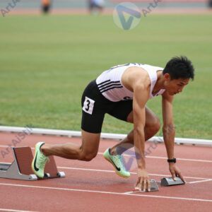 Бегун на дорожке стадиона