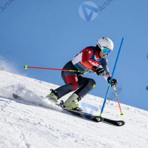 Лыжник на горнолыжном склоне