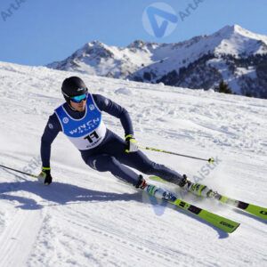 Лыжник на старте гонки