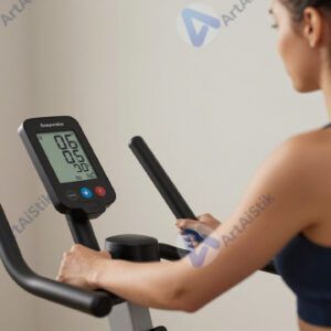 Женщина на велотренажёре