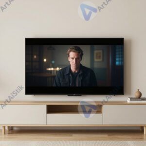 Плоский телевизор на стене гостиной