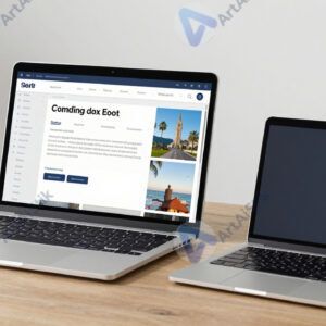 Ноутбук и планшет рядом