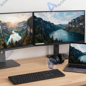 Рабочий стол разработчика с двумя мониторами