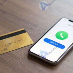 Смартфон и банковская карта рядом