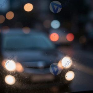 Bokeh от автомобильных фар в дождливую ночь