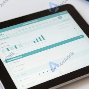 Медицинский планшет с цифровой историей болезни и графиками.