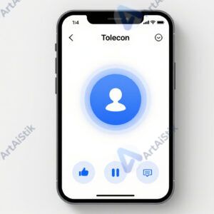 Интерфейс голосового ассистента на экране смартфона.