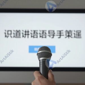 Человек говорит в микрофон