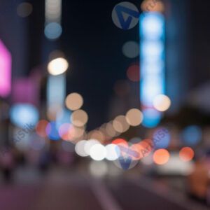 Яркое разноцветное bokeh в стиле неона