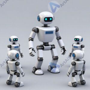 Группа маленьких модульных роботов соединяется в одну фигуру.