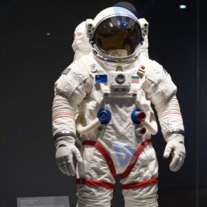 Космический скафандр на стенде в музее