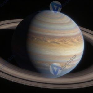 Планета‑газовый гигант и её кольца — космическая визуализация.