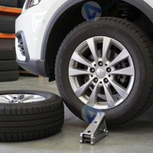 Машина на шиномонтаже