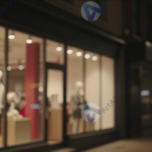 Размытые огни витрины магазина