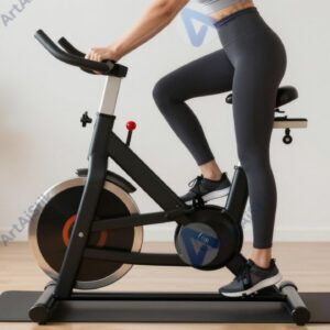 Велосипед на тренажёрном станке в квартире