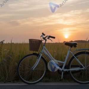 Велосипед в поле среди высоких трав